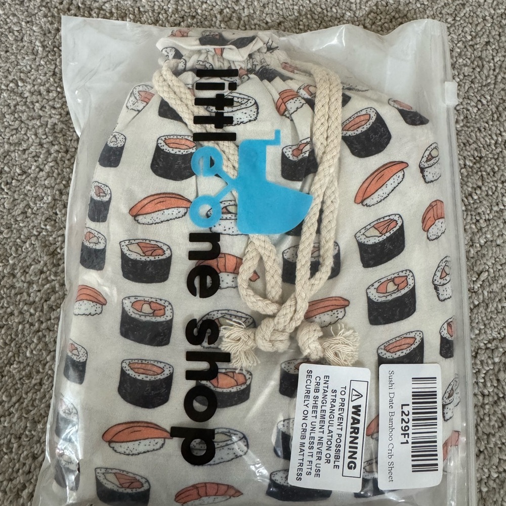 NWT - Little One Shop Co Bamboo Sushi Date Crib Sheet